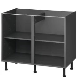 Caisson bas de cuisine Caraway GoodHome anthracite H. 72 cm x l. 100 cm