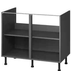 Caisson bas de cuisine Caraway GoodHome anthracite H. 72 cm x l. 100 cm