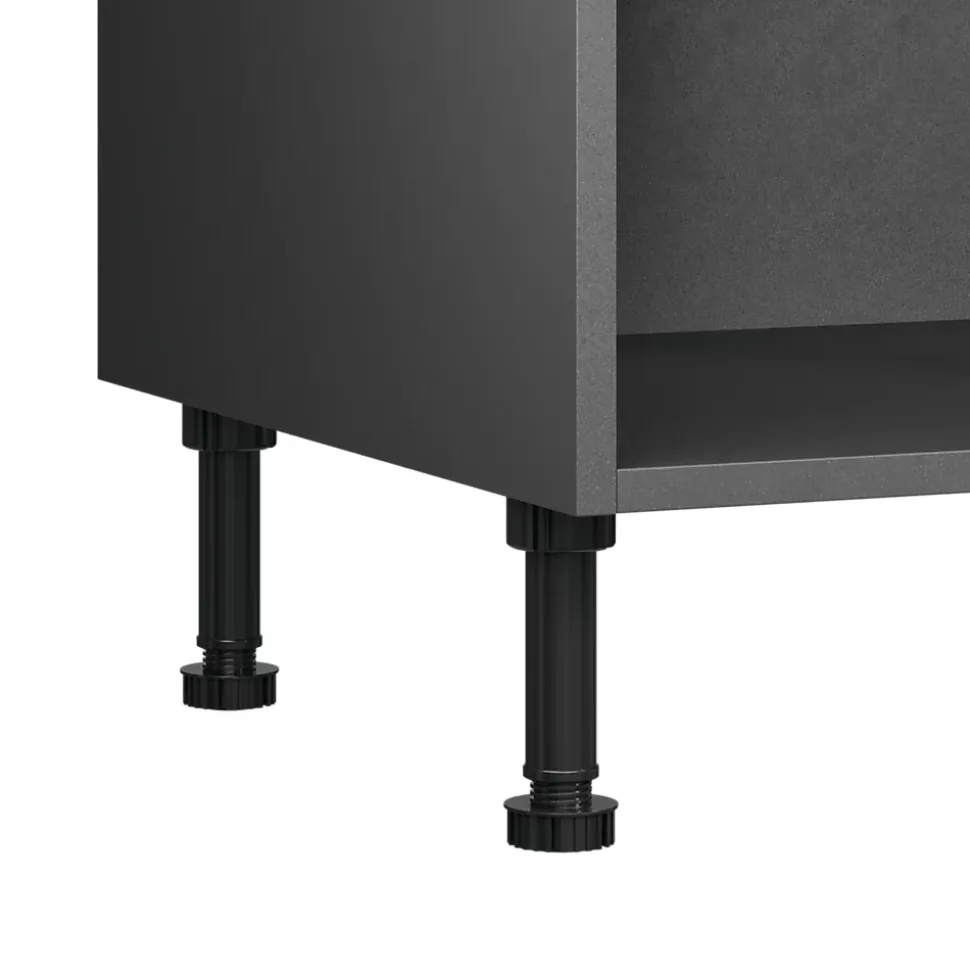 Caisson bas de cuisine Caraway GoodHome anthracite H. 72 cm x l. 100 cm