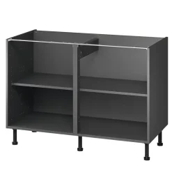 Caisson bas de cuisine Caraway GoodHome anthracite H. 72 cm x l. 120 cm