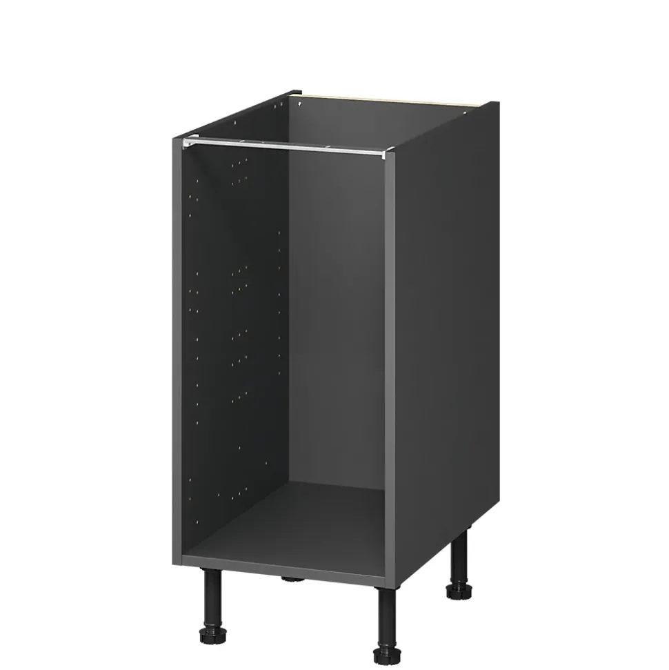 Caisson bas de cuisine Caraway GoodHome anthracite H. 72 cm x l. 40 cm