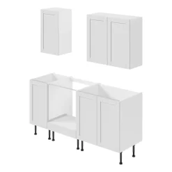 Caisson bas de cuisine Caraway GoodHome blanc H. 72 cm x L. 40 cm