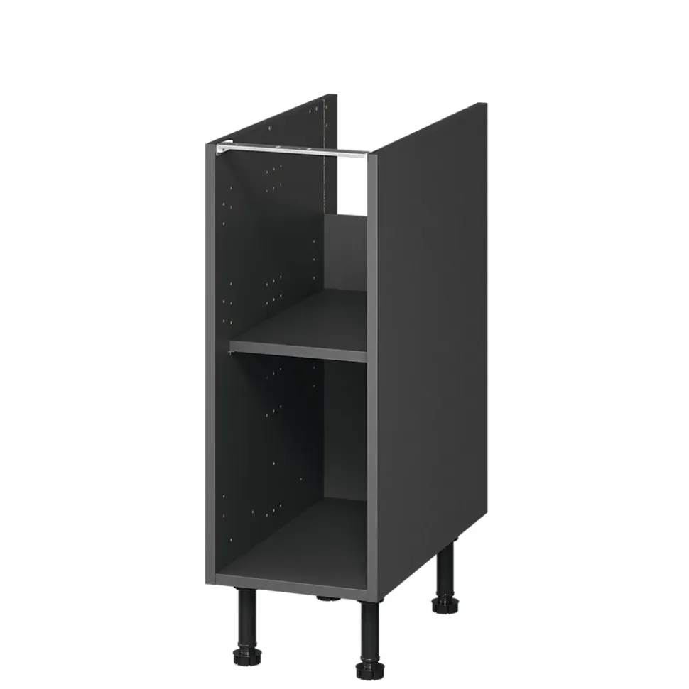 Caisson bas de cuisine Caraway GoodHome anthracite H. 72 cm x l. 30 cm