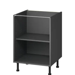 Caisson bas de cuisine Caraway GoodHome anthracite H. 72 cm x l. 60 cm