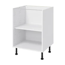 Caisson bas de cuisine Caraway GoodHome blanc H. 72 cm x L. 60 cm