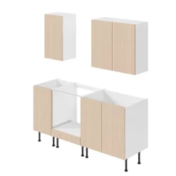 Caisson bas de cuisine pour four Caraway GoodHome blanc H. 72 cm x L. 60 cm