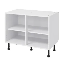 Caisson bas de cuisine surbaissé GoodHome Caraway Blanc H. 72.6 cm x l. 90 cm