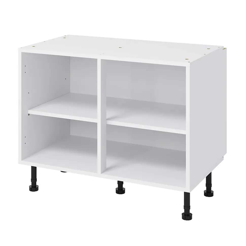 Caisson bas de cuisine surbaissé GoodHome Caraway Blanc H. 72.6 cm x l. 90 cm