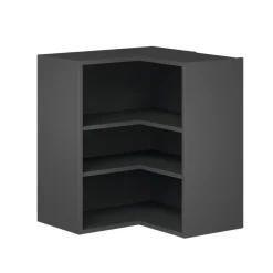 Caisson haut d'angle de cuisine 2 portes Caraway GoodHome anthracite H. 72 cm x l. 63 cm