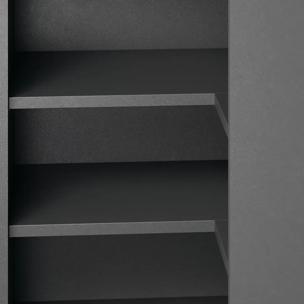 Caisson haut d'angle de cuisine 2 portes Caraway GoodHome anthracite H. 72 cm x l. 63 cm