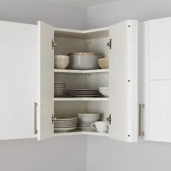 Caisson haut d'angle de cuisine 2 portes GoodHome Caraway Blanc H. 72 cm x l. 63 cm