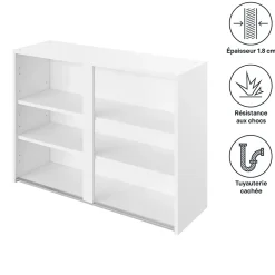 Caisson haut de cuisine blanc L. 100 cm x H. 72 cm Caraway Innovo GoodHome