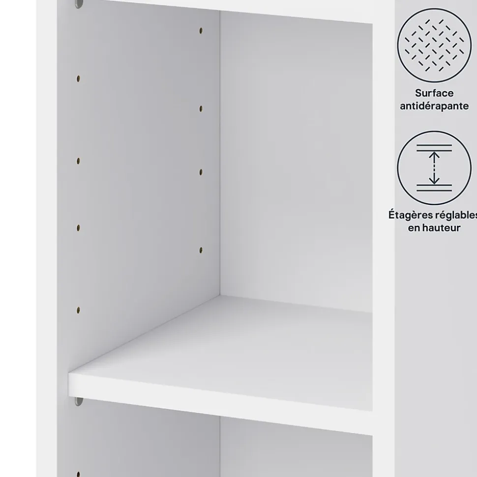 Caisson haut de cuisine GoodHome Caraway Blanc H. 90 cm x l. 30 cm