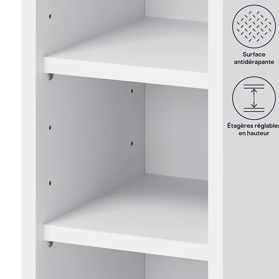 Caisson haut de cuisine GoodHome Caraway Blanc H. 72 cm x l. 25 cm