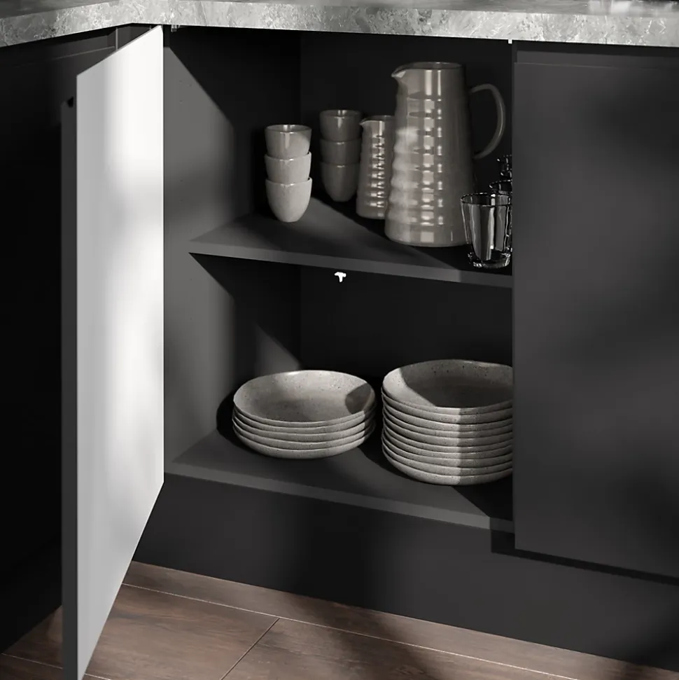 Caisson haut de cuisine GoodHome anthracite H. 36 cm x l. 60 cm