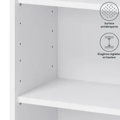 Caisson haut de cuisine GoodHome Caraway Blanc H. 90 cm x l. 50 cm