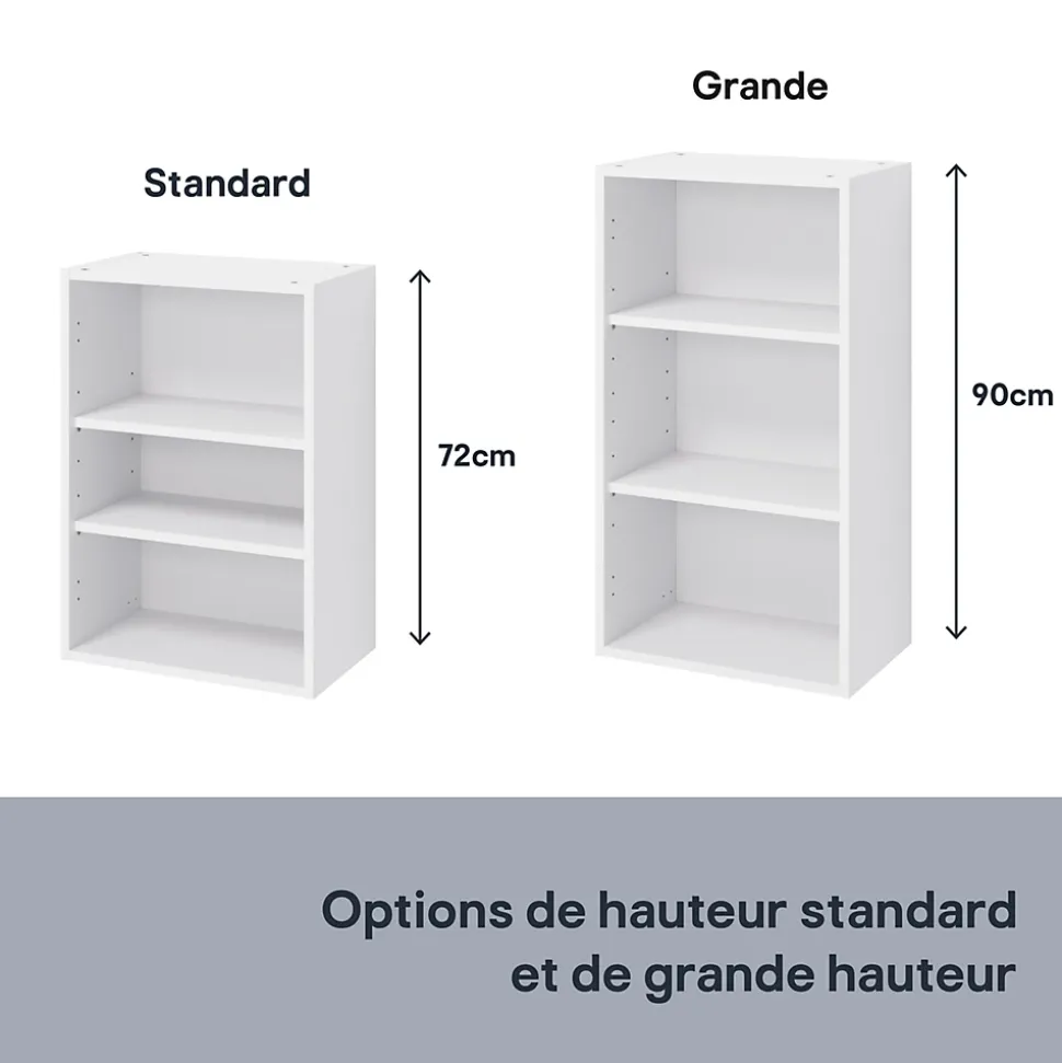 Caisson haut de cuisine GoodHome Caraway Blanc H. 90 cm x l. 50 cm