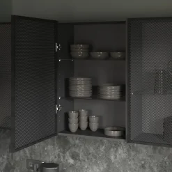 Caisson haut de cuisine GoodHome anthracite H. 72 cm x L. 60 cm