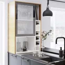 Caisson haut de cuisine ouvert GoodHome Caraway Blanc H. 36 cm x l. 50 cm