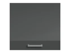 Caissons de cuisine - 1 meuble bas & 1 meuble haut - 2 portes - Gris brillant et blanc - TRATTORIA