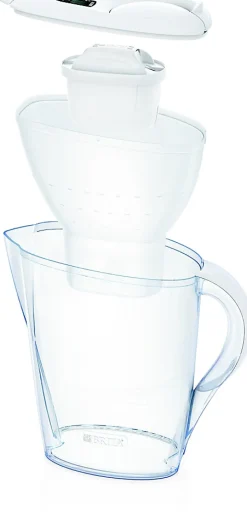 Carafe d'eau filtrante Brita Marella blanche + 1 cartouche