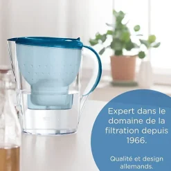 Carafe filtrante BRITA - Marella Bleue - Capacité 2,4L dont 1,4L d'eau filtrée - 1 Cartouche Maxtra Pro All-In-1 incluse