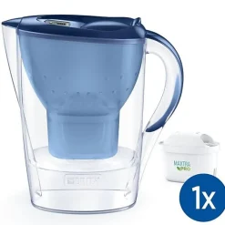 Carafe filtrante BRITA - Marella Bleue - Capacité 2,4L dont 1,4L d'eau filtrée - 1 Cartouche Maxtra Pro All-In-1 incluse