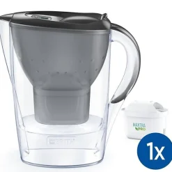 Carafe filtrante BRITA - Marella Graphite - Capacité 2,4L dont 1,4L d'eau filtrée - 1 Cartouche Maxtra Pro All-In-1 incluse