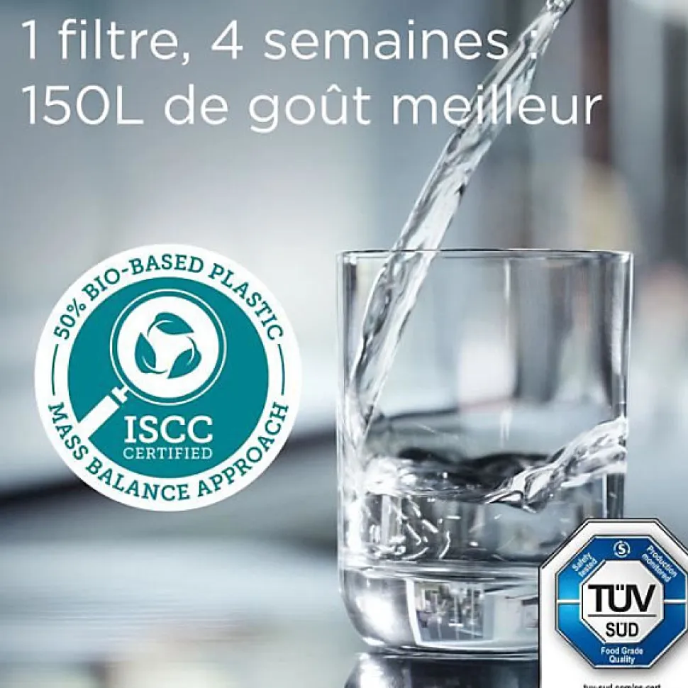 Carafe filtrante BRITA - Style Essential Bleu minéral - Capacité 2,4L dont 1,4L d'eau filtrée - 2 filtres Maxtra Pro Pure