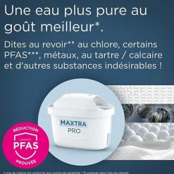 Carafe filtrante BRITA - Style Essential Bleu minéral - Capacité 2,4L dont 1,4L d'eau filtrée - 2 filtres Maxtra Pro Pure