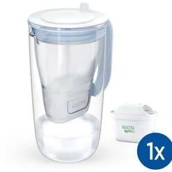 Carafe filtrante en verre BRITA - Model One bleue - Capacité 2,5L dont 1,5L d'eau filtrée - 1 Cartouche Maxtra Pro All-In-1 in