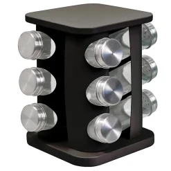 Carrousel à épices métal noir 12 flacons