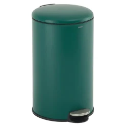 CASABEL Poubelle Cuisine 50L - 100% Acier Inoxydable, Anti-Traces de Doigts, Corbeille Ronde avec Pédale et Couvercle, Vert