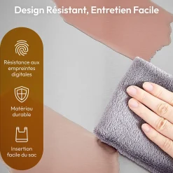 CASABEL Poubelle Tri Selectif 60L 2x30L Acier Inox Blanc Creme Double Compartiments Pedale Bacs Amovibles Couvercles Silencieux