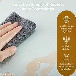 CASABEL Poubelle Tri Selectif 60L - 2x30L, Double Compartiments, Pédale, Bacs Amovibles, Couvercles Silencieux