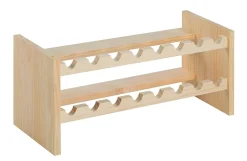 Casier à bouteilles empilable Katea en pin massif pour 16 bouteilles (30x68,4x30 cm)