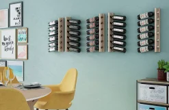 Casier à bouteilles en pin massif pour 6 bouteilles (60,5x7,5x7,5x9,5 cm)