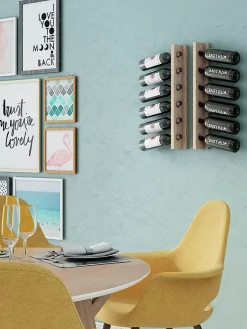 Casier à bouteilles en pin massif pour 6 bouteilles (60,5x7,5x7,5x9,5 cm)