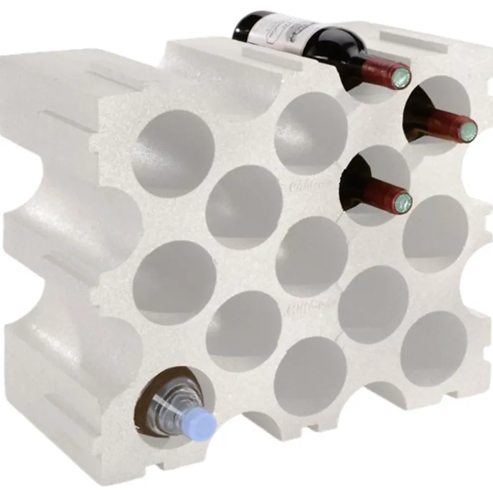 Casier 15 bouteilles en polystyrène coloris blanc