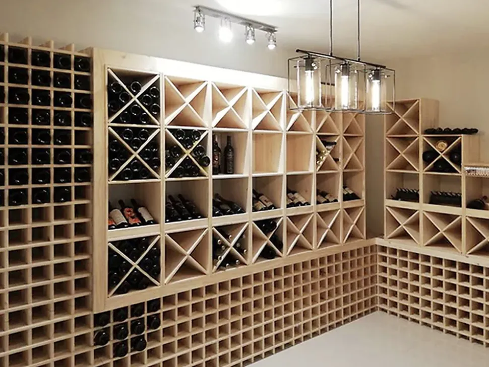 Casier à bouteilles modulaire Rioja en pin pour 78 bouteilles 150x75x22cm