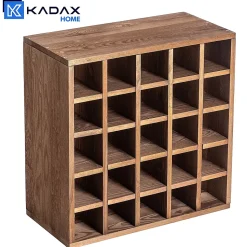 Casier à vin marron foncé en échiquier en bois KADAX