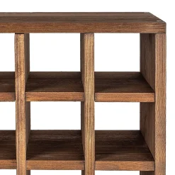 Casier à vin marron foncé en échiquier en bois KADAX