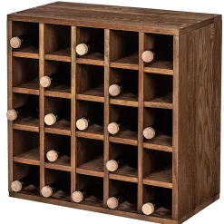 Casier à vin marron foncé en échiquier en bois KADAX