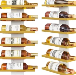 Casier à vin mural en métal, 6 niveaux