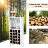 Casier a Vin avec 20 Emplacements et Porte gobelet Etagere a Bouteille en Pin pour Cave Collier Cuisine Blanc