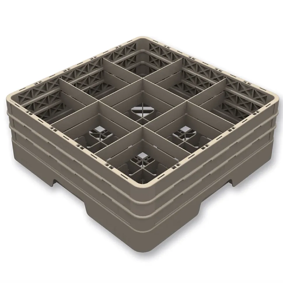 Casier de Lavage Fermé pour 9 Verres - H 140 à 300 mm - Pujadas - Beige - l50- L0.1- P50- h18- Polypropylène