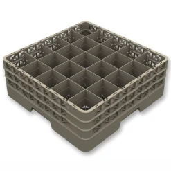 Casier de Lavage Ouvert pour 25 Verres - H 140 à 300 mm - Pujadas - Beige - l50- L0.1- P50- h20- Polypropylène