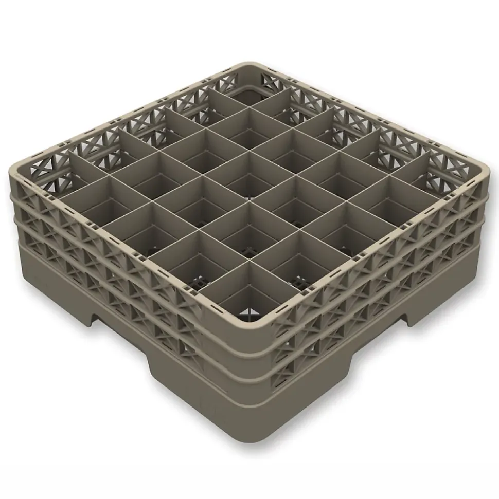 Casier de Lavage Ouvert pour 25 Verres - H 140 à 300 mm - Pujadas - Beige - l50- L0.1- P50- h20- Polypropylène