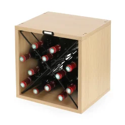 Casier pour rangement 12 bouteilles L. 30 cm bois et métal