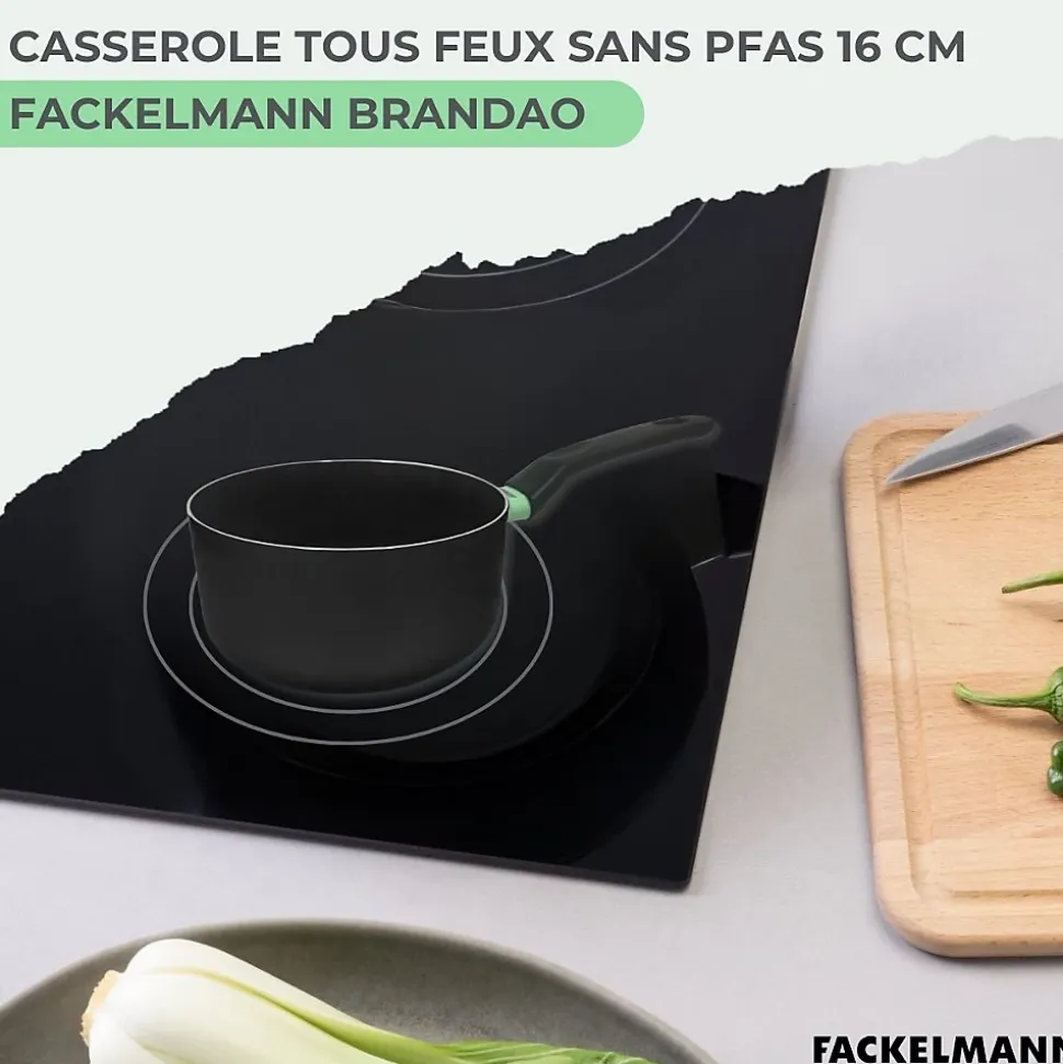 Casserole 16 cm aluminium revêtement céramique antiadhésif sans PFAS Fackelmann Brandao